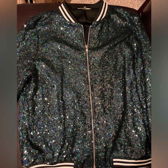 🎁Sequin Bomber Jacket - Picture 3 of 4
